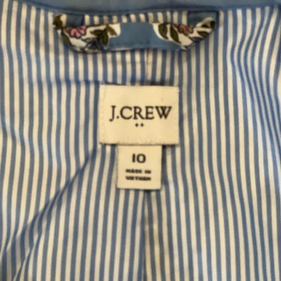 J.Crew Factory Blue Floral Block Print Quilted Jacket Size 10 - Picture 9 of 9